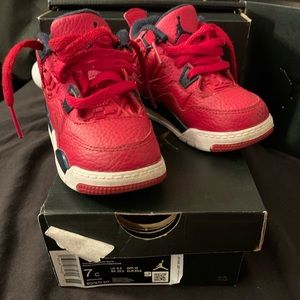 Jordan 4 retro toddler 7c Red Navy blue